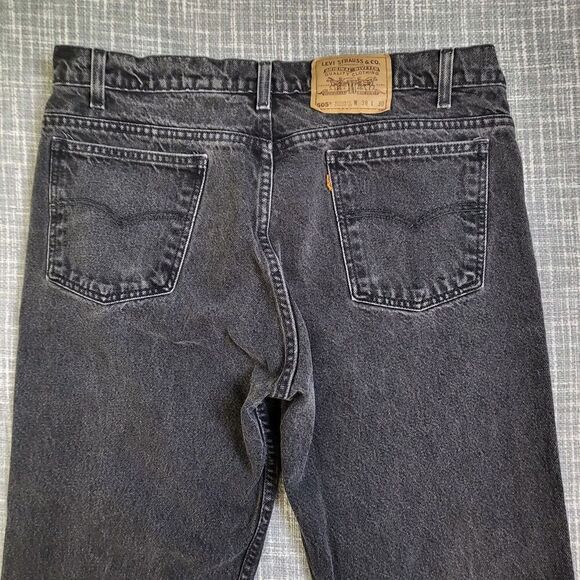 VTG Levi's 505 Jeans Orange Tab Regular Straight Faded Black Men's 38x30 SEE PIC - Picture 1 of 12
